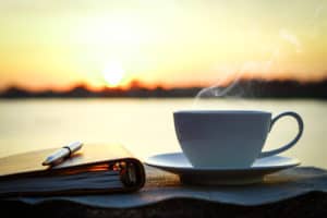 sunrise with coffee