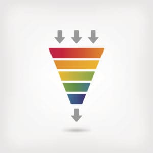 rainbow color marketing funnel - vector illustration. eps 10